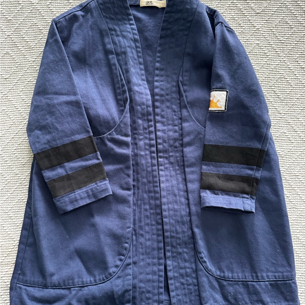 Bandy Button Blue Kimono-Style Jacket - Picture 3 of 4